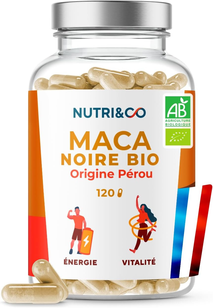 Maca Noire BIO du Perou Extrait 101 Nutri Co 120 Gelules Fab